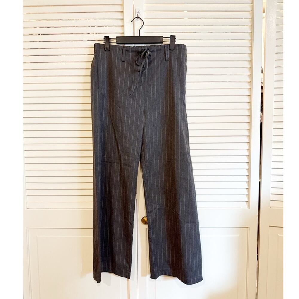 Zara Grey Striped Pull On Trousers
